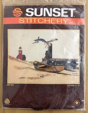 Vintage Sunset Stitchery Crewel Kit Ebb Tide #2427 NIP